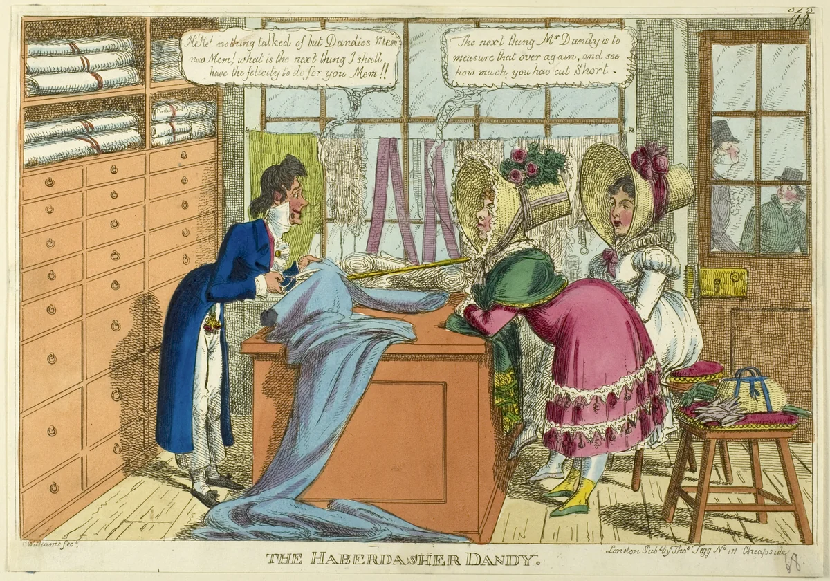 The Haberdasher Dandy by Charles Williams, print, 1817-1820