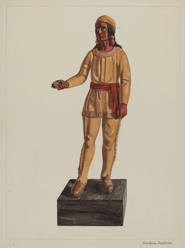 Cigar Store Indian by Gordena Jackson, index of american design, 1937