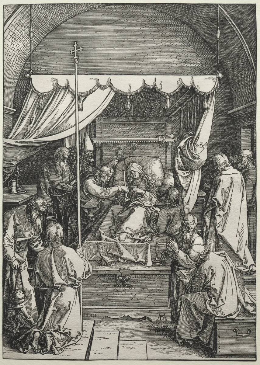 The Death of the Virgin by Albrecht Dürer, print, 1510