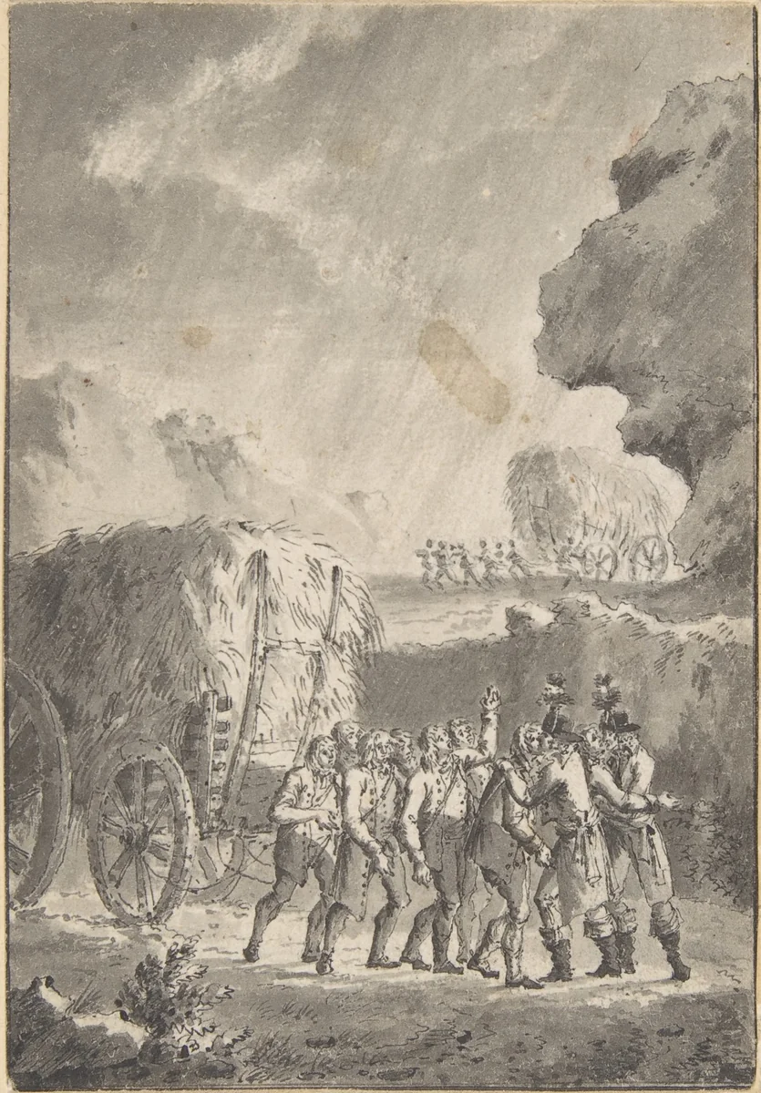 Drawing for a plate from "Gravures historiques des principaux événements Depuis l'Ouverture des Etats Generaux..." by Jean François Janinet, drawing, 1784-1794