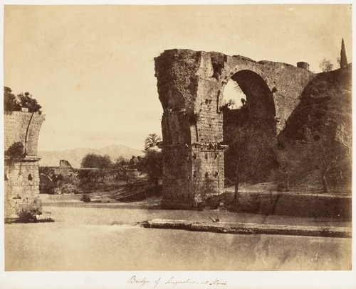 Bridge of Augustus at Nani by Jane Martha St. John, photograph, 1853-1856