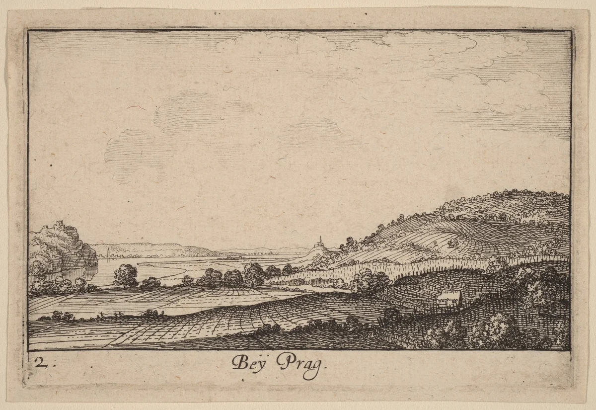 Near Prague by Wenceslaus Hollar, print, 1635