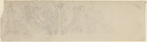 Antique Battle Scene (?) by John Flaxman, drawing, 1755-1826