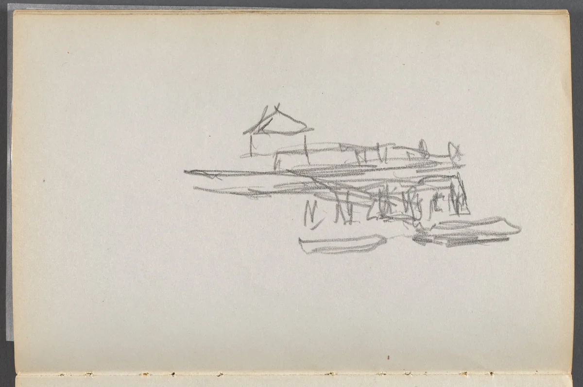 Sketchbook, The Dells, N° 127, page 060: Dock by Maurice Prendergast, book, 1919-1921
