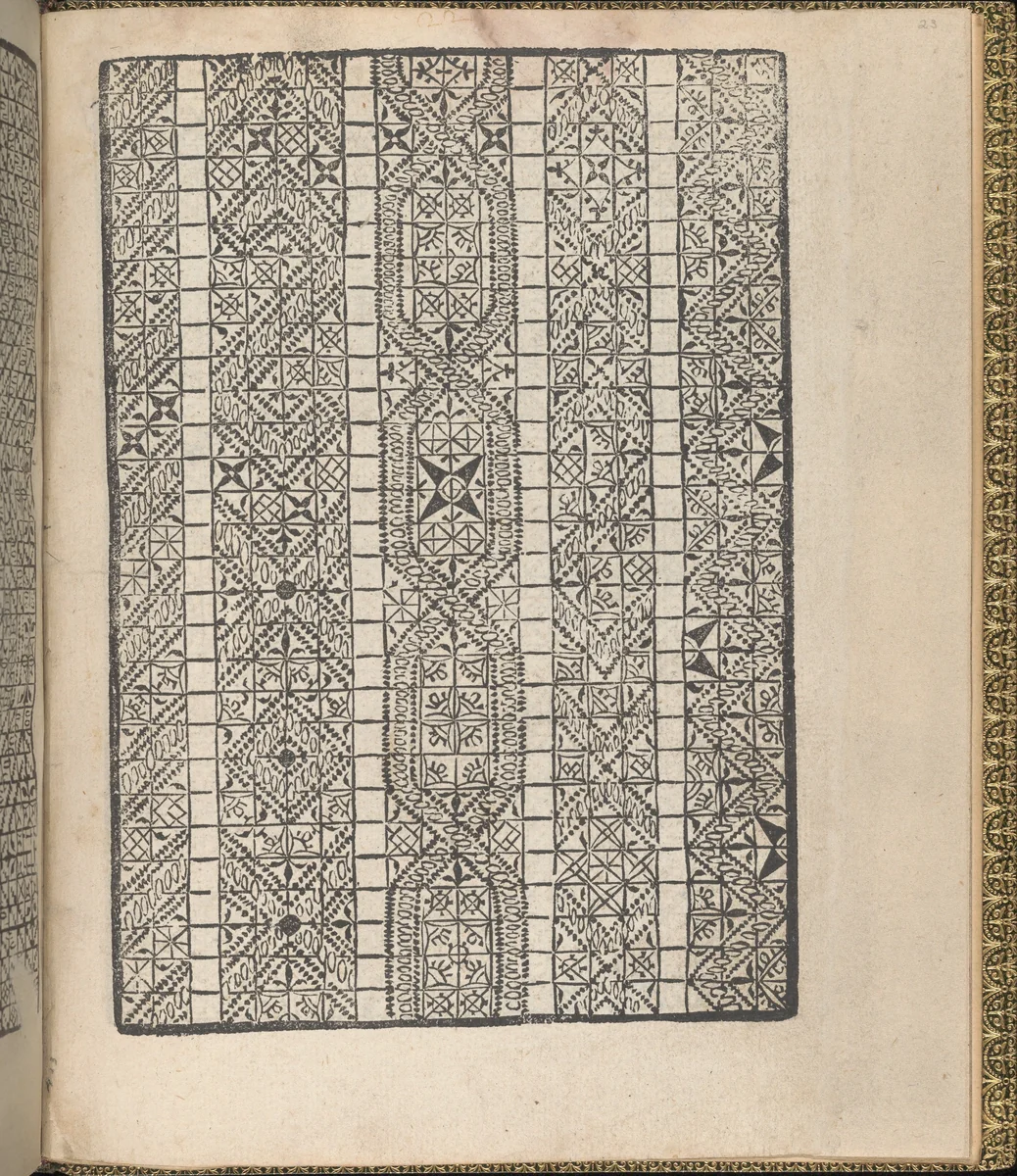 Giardineto novo di punti tagliati et gropposi per exercitio & ornamento delle donne (Venice 1554), page 12 (verso) by Matteo Pagano, book, 1554