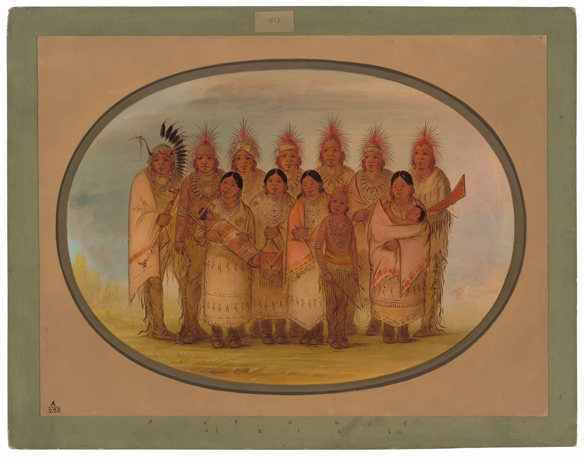 Iowa Indians Who Visited London and Paris by George Catlin, painting, 1861-1869