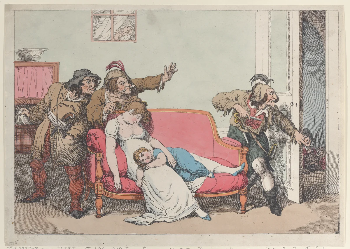Disturbers of Domestic Happiness by Thomas Rowlandson, print, 1810-1820