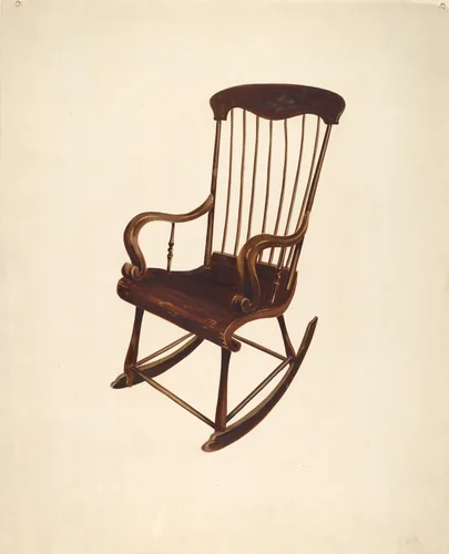 Rocking Chair: Bishop Hill by William Spiecker, index of american design, 1935-1942