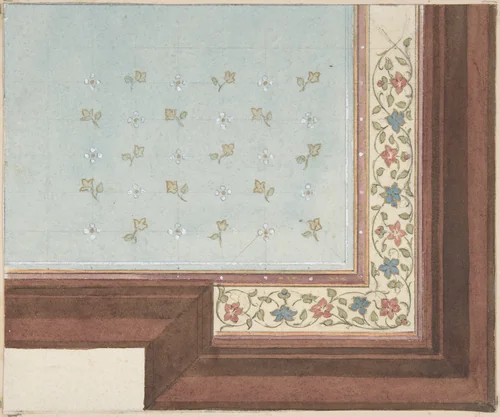 Design for Ceiling, Hôtel Hope by Jules-Edmond-Charles Lachaise, drawing, 1867