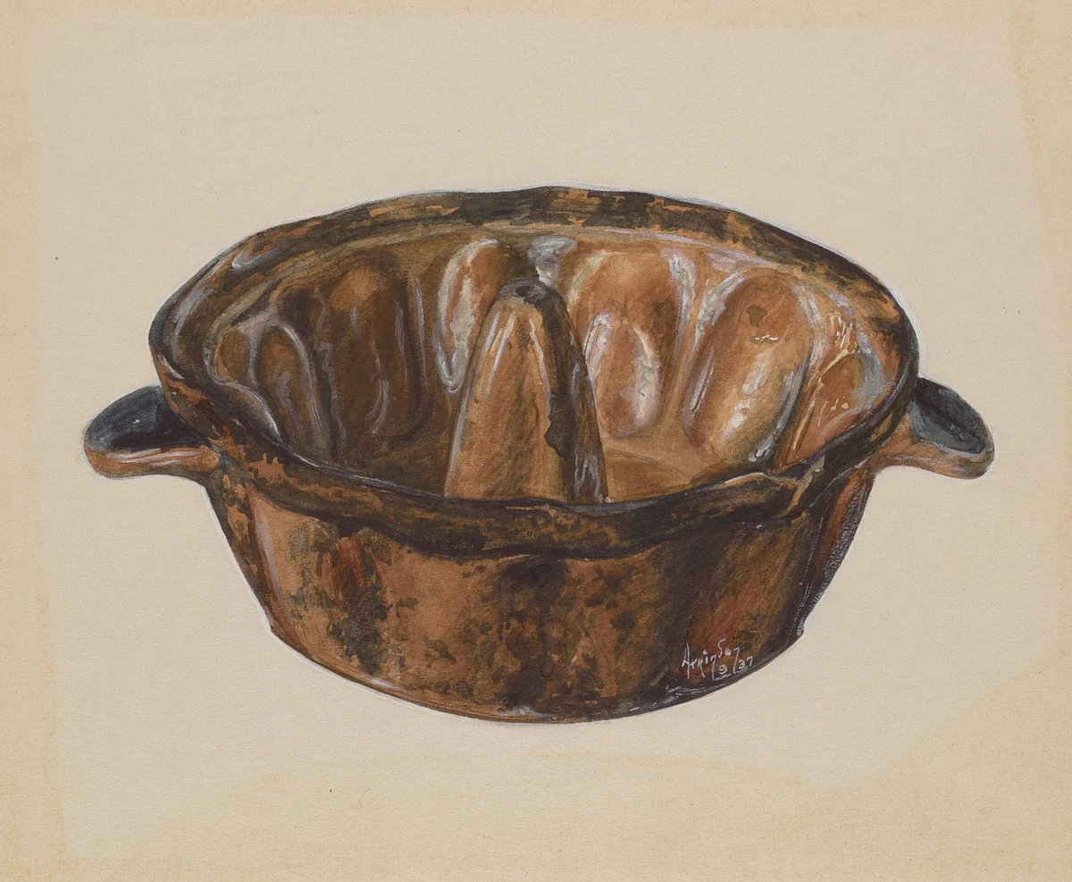 Cake Mold by Ralph Atkinson, index of american design, 1937