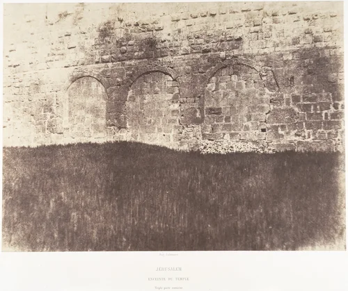 Jérusalem, Enceinte du Temple, Triple porte romaine by Auguste Salzmann, photograph, 1854-1859