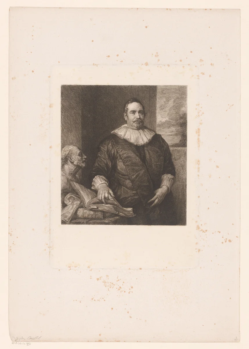 Portret van Justus van Meerstraeten by William Unger, print, 1847-1889