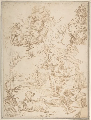 Endymion by Donato Creti, drawing, 1671-1749