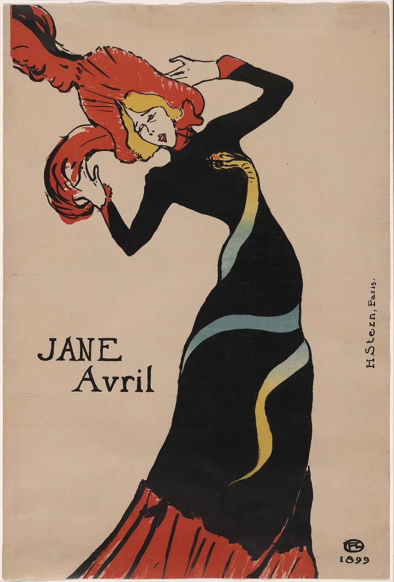Jane Avril by Henri de Toulouse-Lautrec, print, 1899