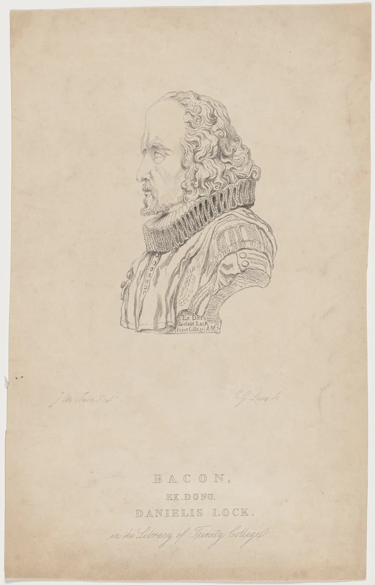 Francis Bacon by Charles George Lewis; Joseph Murray Ince, print, 1808-1880