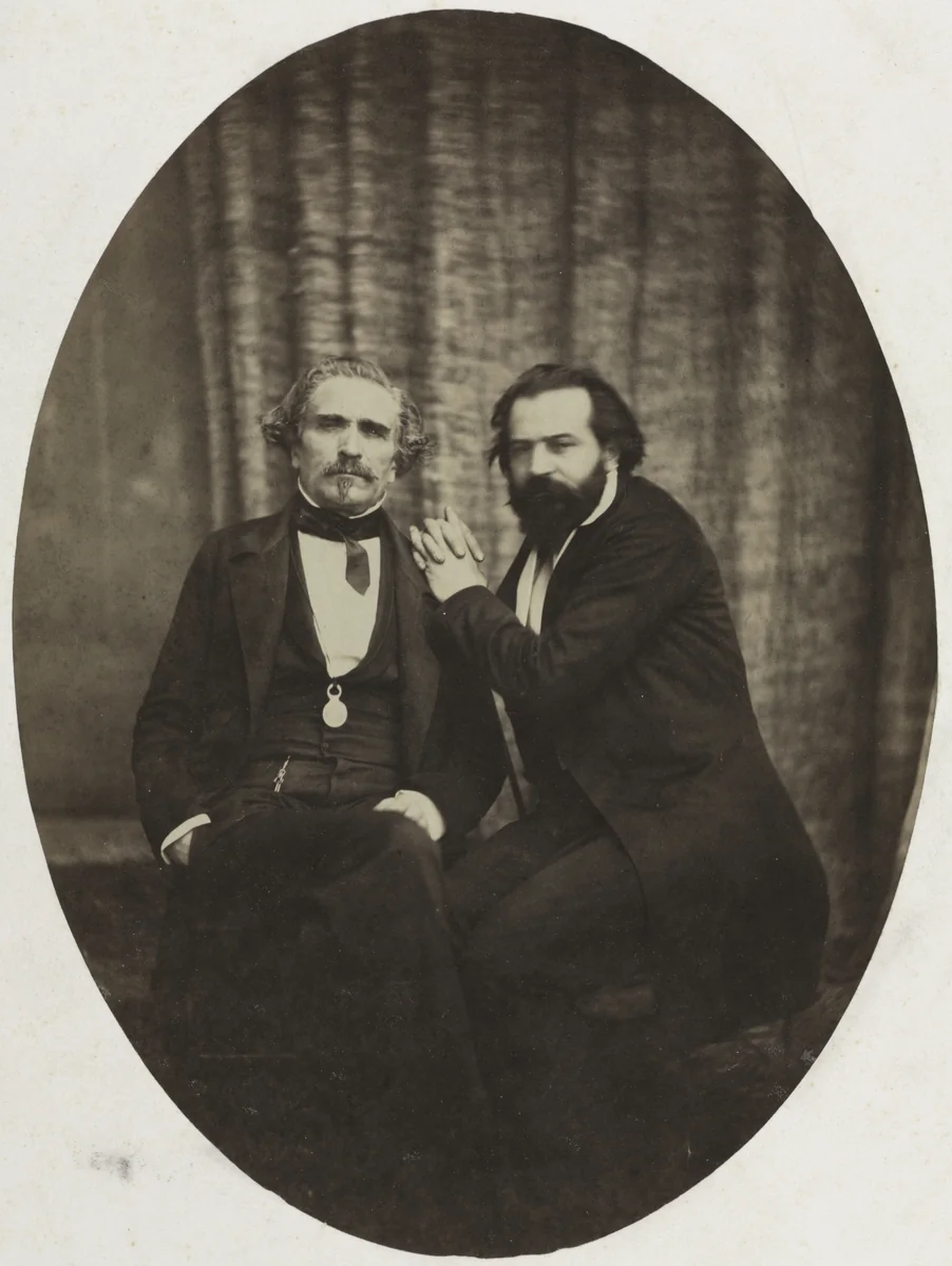 Portrait of the Actor Pierre Bocage and Friend by Eugène Colliau, photograph, 1855-1865