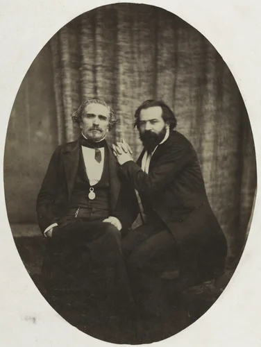 Portrait of the Actor Pierre Bocage and Friend by Eugène Colliau, photograph, 1855-1865