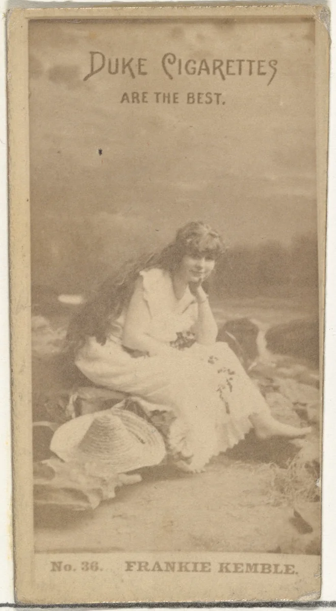Card Number 36, Frankie Kemble, from the Actors and Actresses series (N145-6) issued by Duke Sons & Co. to promote Duke Cigarettes by W. Duke, Sons & Co., photograph, 1880-1889