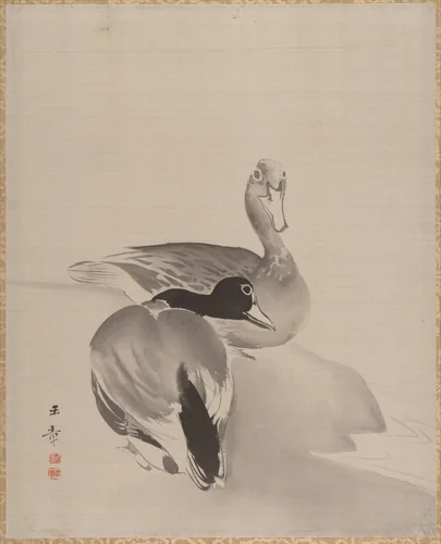 Pair of Ducks by Kawabata Gyokushō, painting, 1887-1892