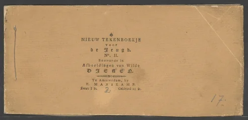 Tekenboekje met wilde dieren by anonymous, print, 1787-1834