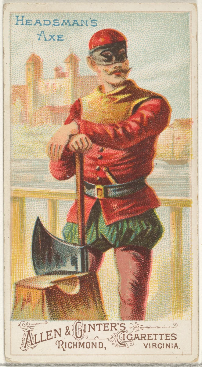 Headsman's Axe, from the Arms of All Nations series (N3) for Allen & Ginter Cigarettes Brands by Allen & Ginter, print, 1887