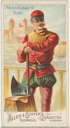 Headsman's Axe, from the Arms of All Nations series (N3) for Allen & Ginter Cigarettes Brands by Allen & Ginter, print, 1887