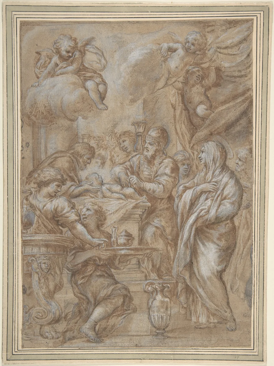 The Circumcision, Study for an Engraving by Ciro Ferri, drawing, 1634-1689