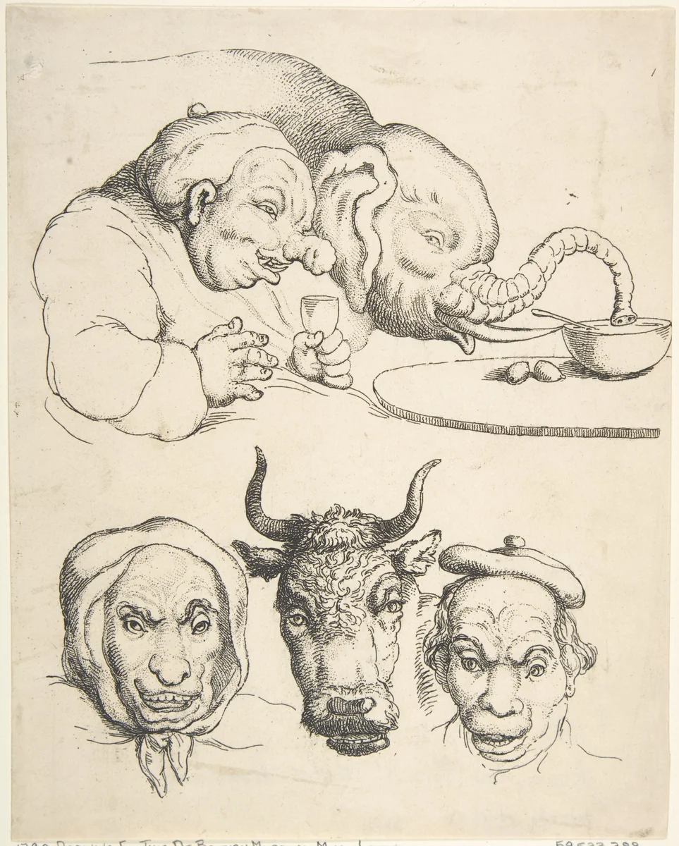 Comparative Anatomy by Thomas Rowlandson, print, 1800-1825