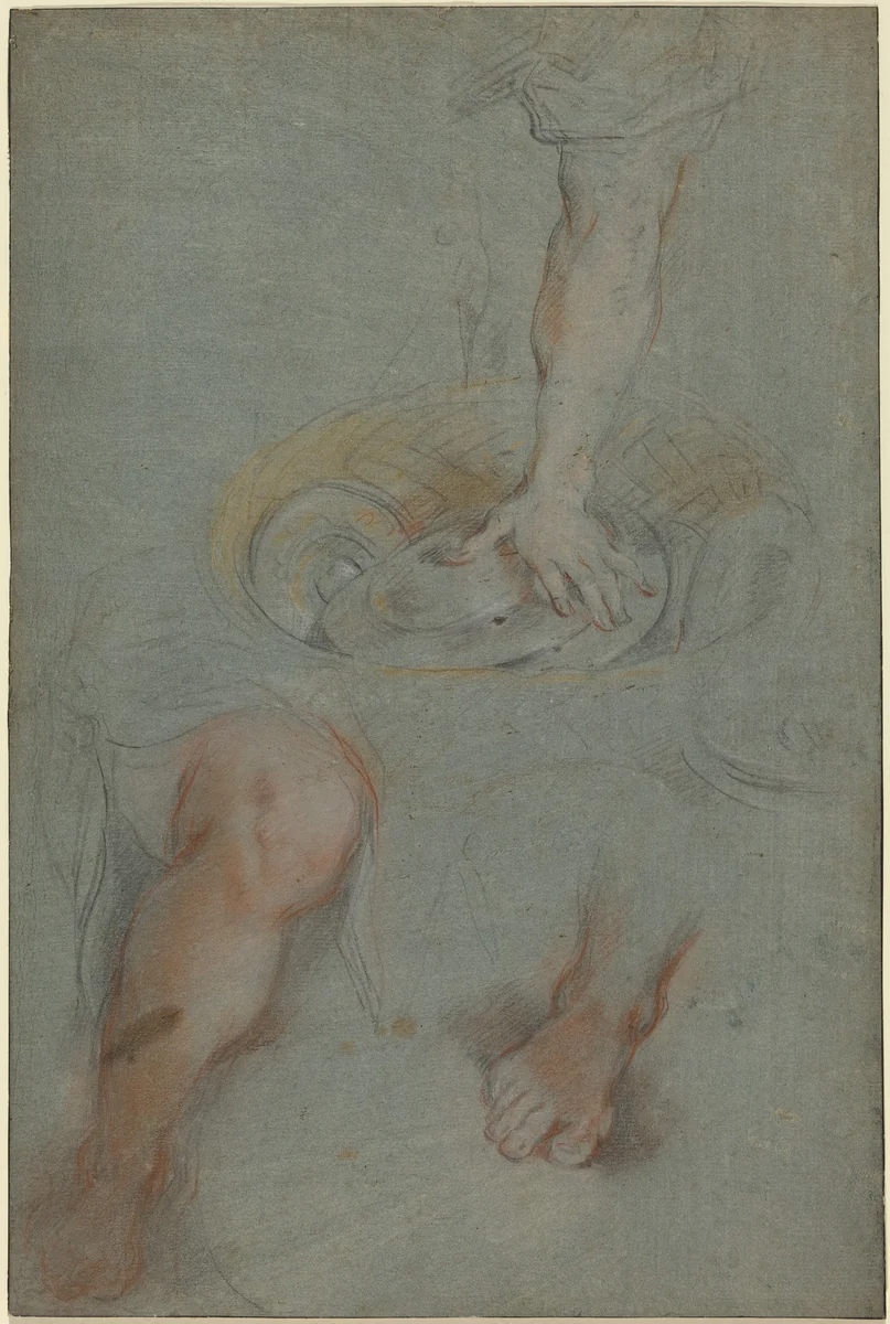 Studies for a Servant in "The Last Supper" by Federico Barocci, drawing, 1590-1599
