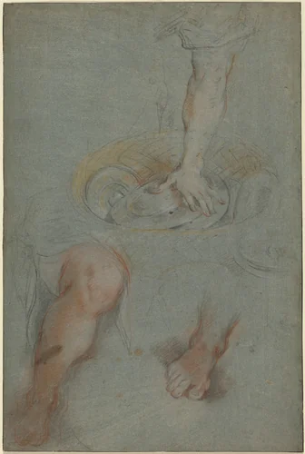 Studies for a Servant in "The Last Supper" by Federico Barocci, drawing, 1590-1599