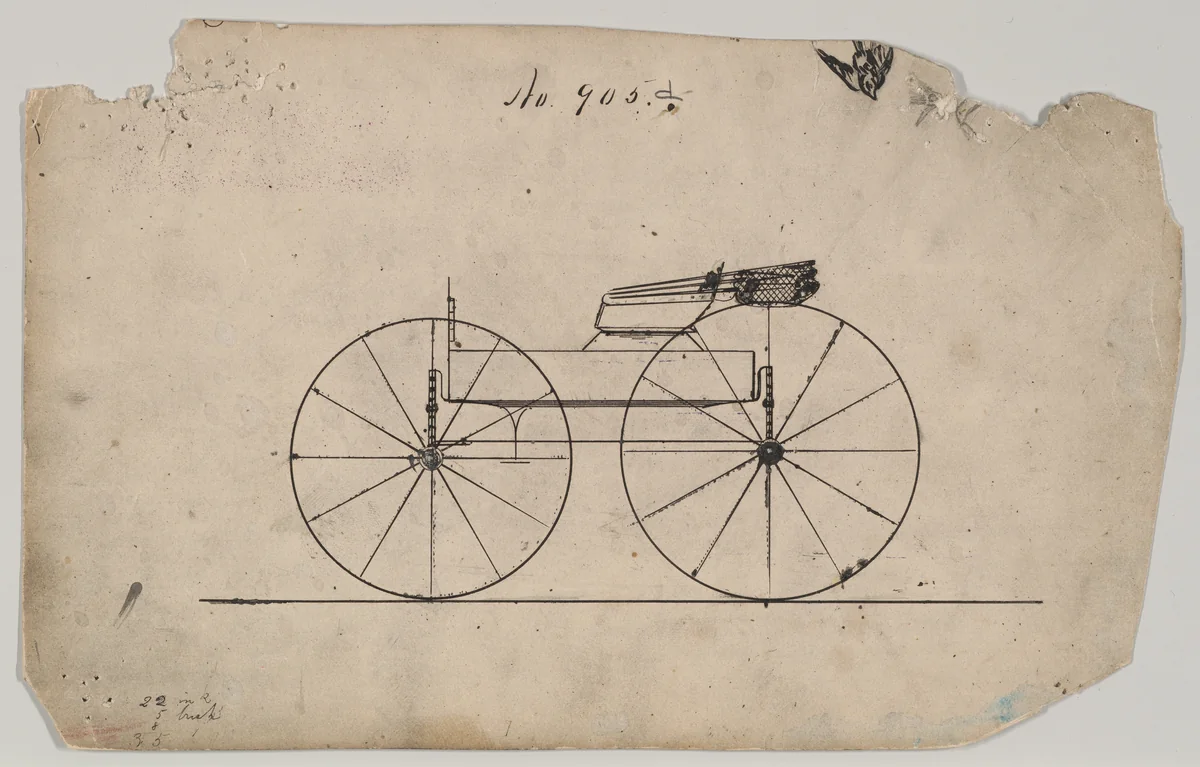 Design for Wagon, no. 905d by Brewster & Co., drawing, 1865-1875