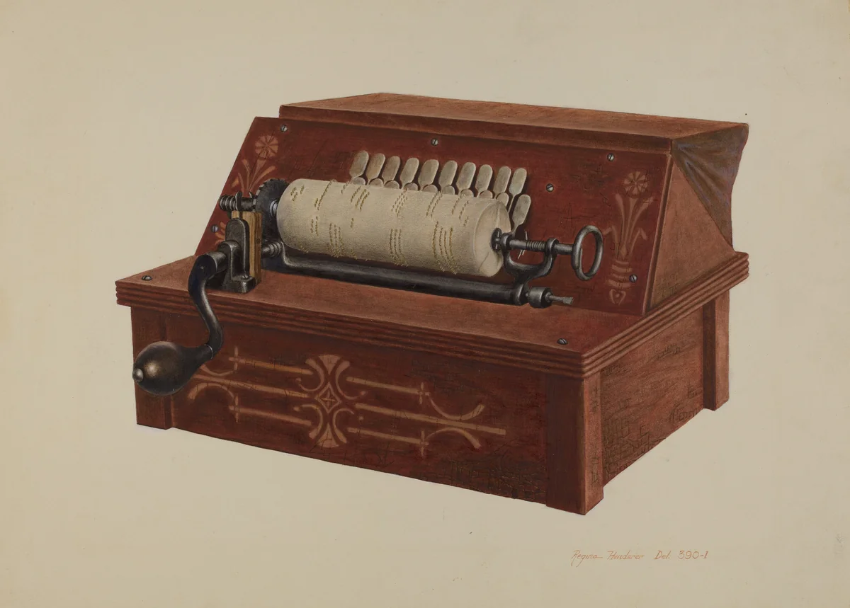 Melodeon by Regina Henderer, index of american design, 1939