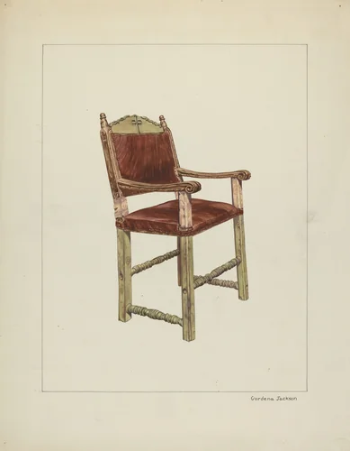 Sacramental Chair by Gordena Jackson, index of american design, 1939