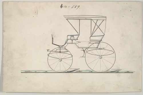 Design for Park Phaeton, no. 589 by Brewster & Co., drawing, 1850-1874