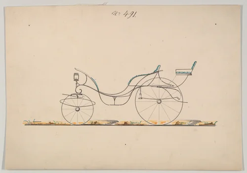Phaeton #491 by Brewster & Co., drawing, 1860-1870