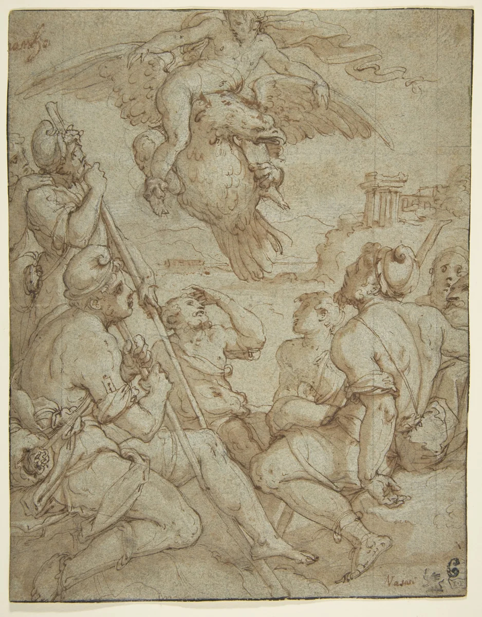 The Abduction of Ganymede by Giorgio Vasari, drawing, 1511-1574
