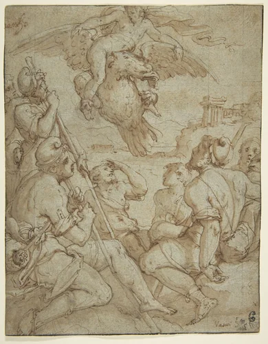 The Abduction of Ganymede by Giorgio Vasari, drawing, 1511-1574