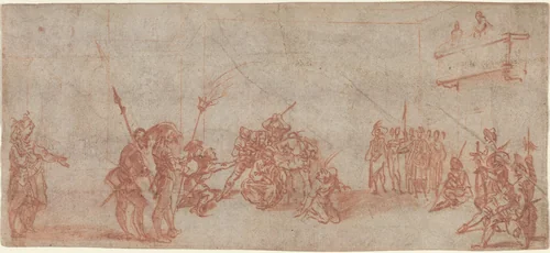 Christ Crowned with Thorns by Jacques Callot, drawing, 1618