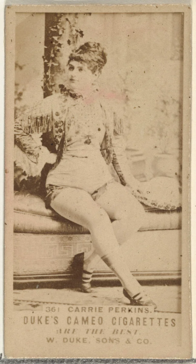 Card Number 361, Carrie Perkins, from the Actors and Actresses series (N145-5) issued by Duke Sons & Co. to promote Cameo Cigarettes by W. Duke, Sons & Co., photograph, 1880-1889