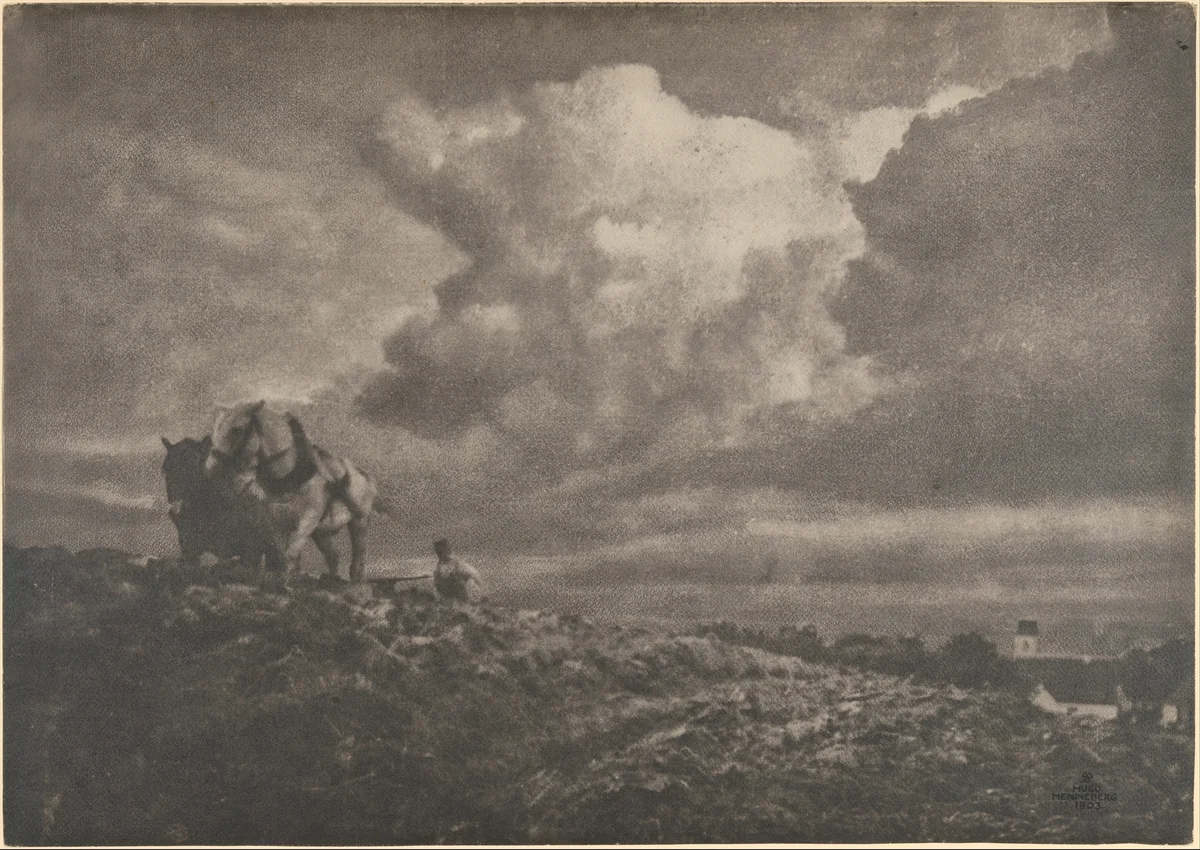 Pflügen by Hugo Henneberg, photograph, 1890-1901