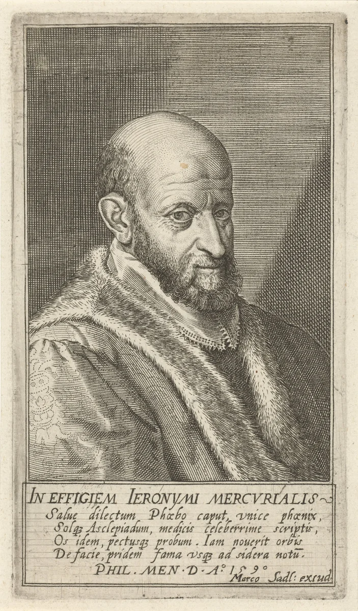 Portret van Girolamo Mercuriale by Unknown, print, 1590