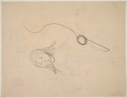 Untitled [head of a young woman] [verso] by Richard Diebenkorn, drawing, 1956