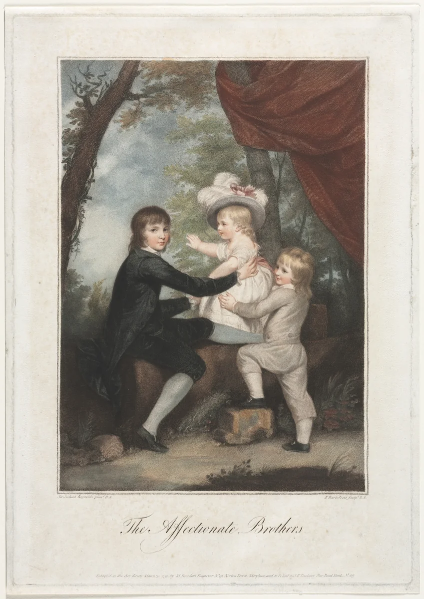 The Affectionate Brothers (The Lamb Children) by Francesco Bartolozzi, print, 1791