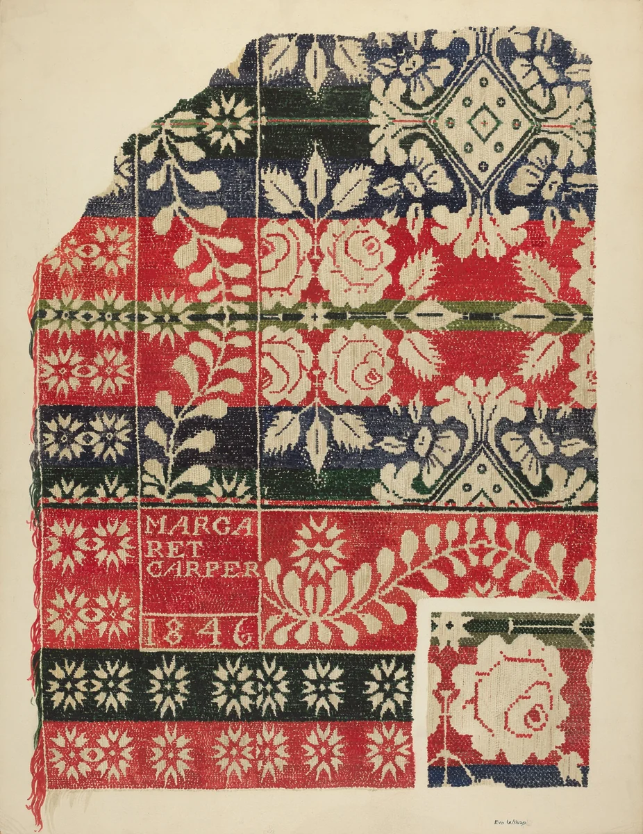 Coverlet by Eva Wilson, index of american design, 1939