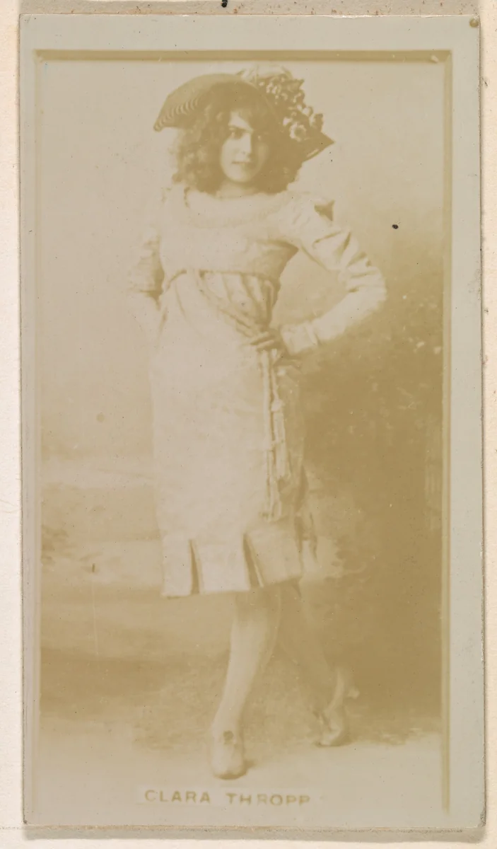 Clara Thropp, from the Actresses series (N245) issued by Kinney Brothers to promote Sweet Caporal Cigarettes by Kinney Brothers Tobacco Company, photograph, 1890