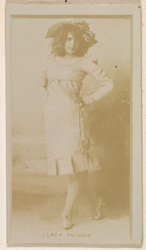 Clara Thropp, from the Actresses series (N245) issued by Kinney Brothers to promote Sweet Caporal Cigarettes by Kinney Brothers Tobacco Company, photograph, 1890