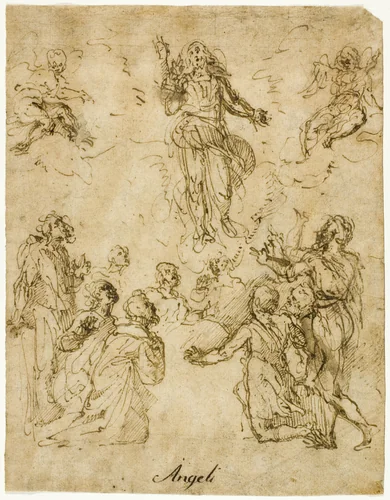 Ascension of Christ by Giulio Cesare Angeli, drawing, 1590-1630