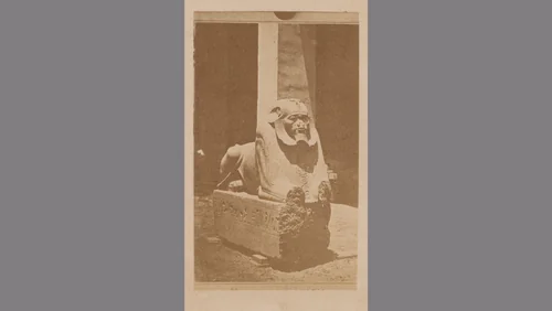 Egyptische sculptuur by anonymous, photograph, 1870-1890