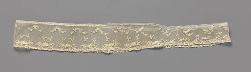 Engageante van naaldkant met strooibloemen en opengewerkte bloempjes by anonymous, other, 1775-1799