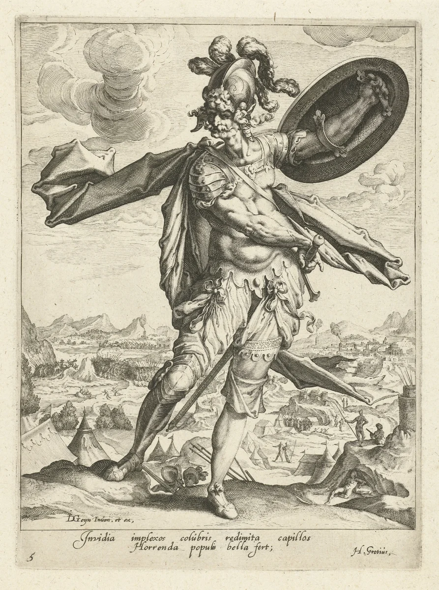 Oorlog by Zacharias Dolendo, print, 1596-1597